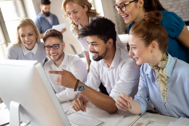 istock Creative business people working on business project in office 1144511311