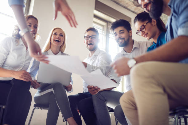 istock Successful business group of people at work in office 1144511488