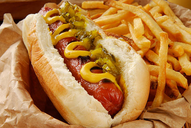 istock Hot dog and fries 114451204