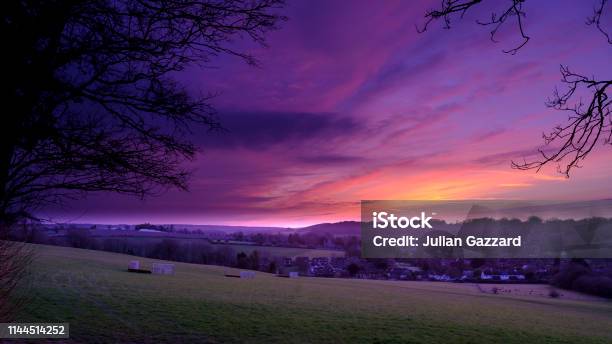 Spring Sunrise Over The Village Of Hambledon Hampshire The Village Lies Within The South Downs National Park One Of The Uks Newest National Parks Created On 1 April 2011 Stock Photo - Download Image Now