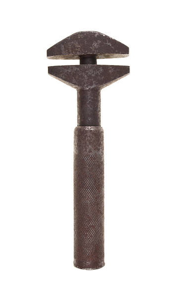 istock Old french wrench isolated on white background 114451641