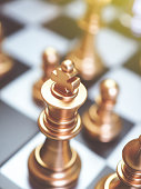 istock Chess game ,fighting for leader of business marketing competition concept 1144519981