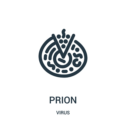prion icon vector from virus collection. Thin line prion outline icon vector illustration. Linear symbol for use on web and mobile apps, logo, print media.