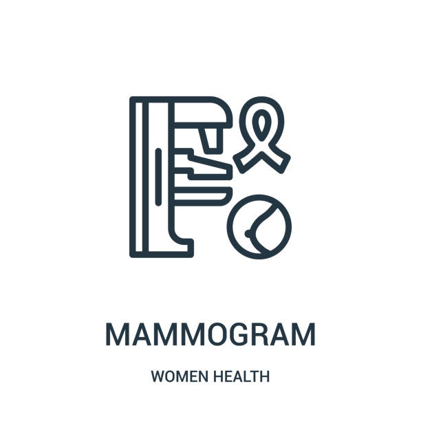 ilustrações de stock, clip art, desenhos animados e ícones de mammogram icon vector from women health collection. thin line mammogram outline icon vector illustration. - mammogram