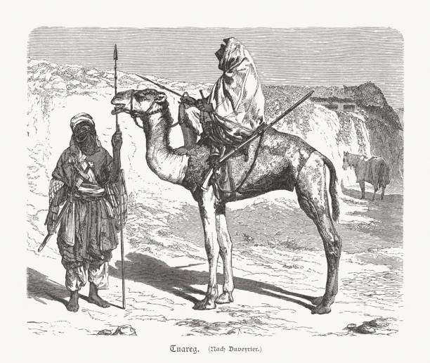 istock Tuareg people, large Berber ethnic confederation, wood engraving, published 1897 1144525425