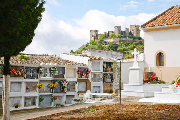 Paisaje andaluz con Castillo y cementerio - foto de stock