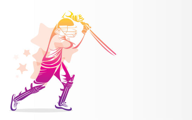 illustrations, cliparts, dessins animés et icônes de cricket jouant joueur affiche design - sport of cricket cricket player cricket field bowler