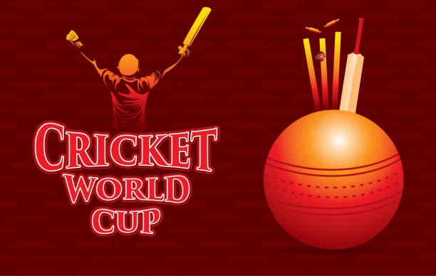 illustrations, cliparts, dessins animés et icônes de conception de l’affiche de coupe du monde de cricket - sport of cricket cricket player cricket field bowler