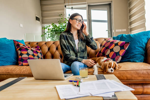 istock young woman working from home 1144533673