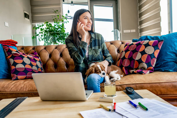 istock young woman working from home 1144533884