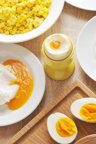 istock Two halves of an hard-boiled eggs, soft-boiled eggs. 1144534320