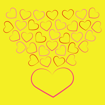 Bentuk Hati Dalam Berbagai Ukuran Dan Warna Untuk Latar Belakang Hari