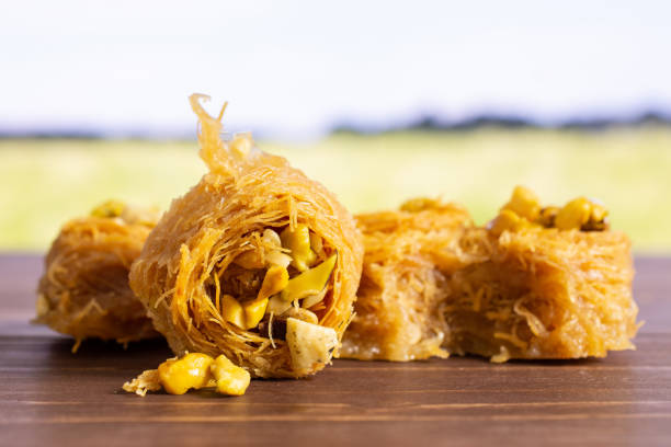 istock Lebanese baklava nest with field behind 1144536399