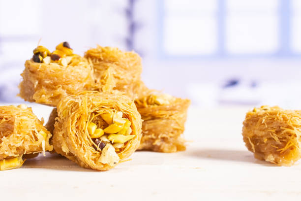 istock Lebanese baklava nest with blue window 1144536990
