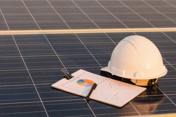 istock Solar panel is alternative electricity source, Is a concept of sustainable resources. Engineer checking chart section power consumption 1144539629