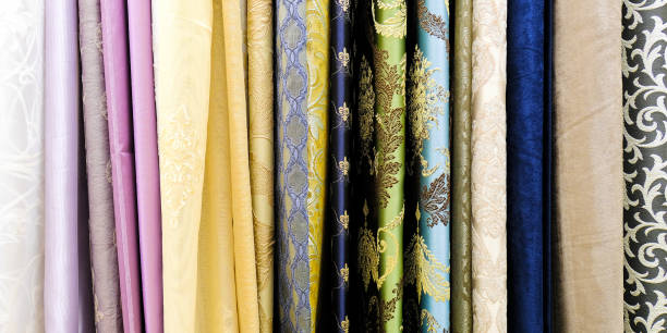 istock samples of fabric material. Colorful upholstery fabric samples. 1144539982