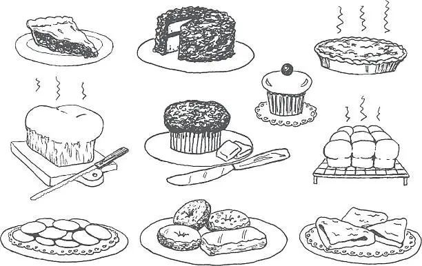 Vector illustration of Bakery Doodles