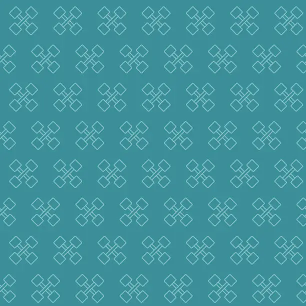 Vector illustration of Dumbbells Crossed Bluish Seamless Pattern Background