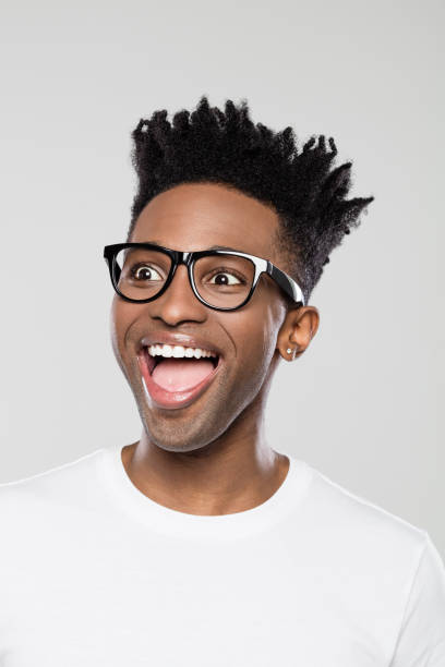 istock Cheerful afro american man looking away 1144545603