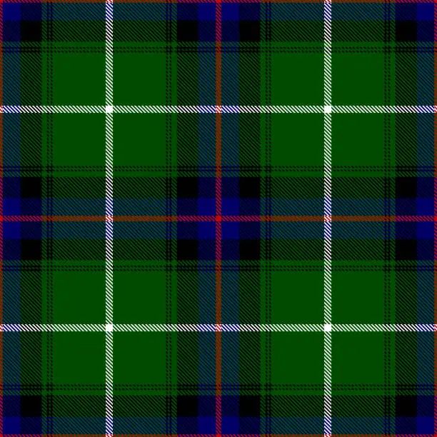 Vector illustration of Clan Donald Scottish Tartan Plaid Textile Pattern