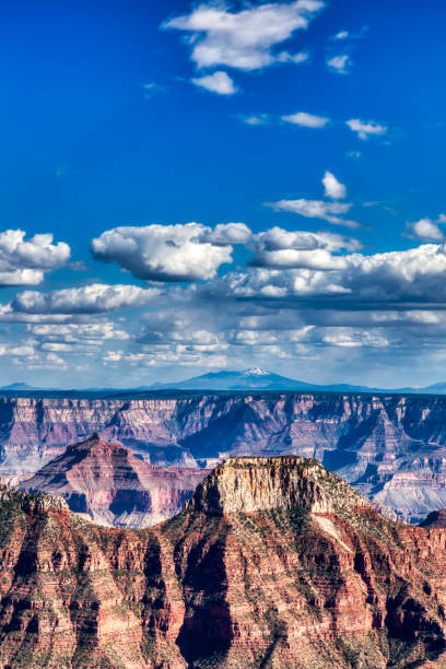 istock Grand Canyon View from North Rim with Bright Blue Sky at Sunset 1144546360