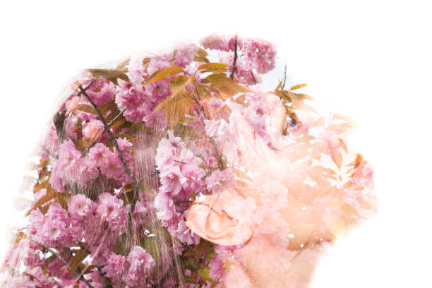 istock Woman in profile flowers. Double exposure. 1144547641