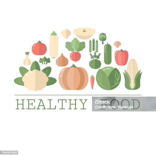 Fresh Organic Vegetable Stock Illustration - Download Image Now - Beet, Broccoli, Cabbage