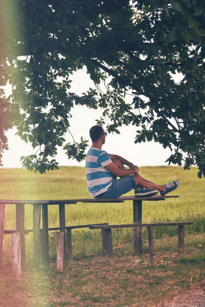 istock Man enjoying the view in nature. 1144547846