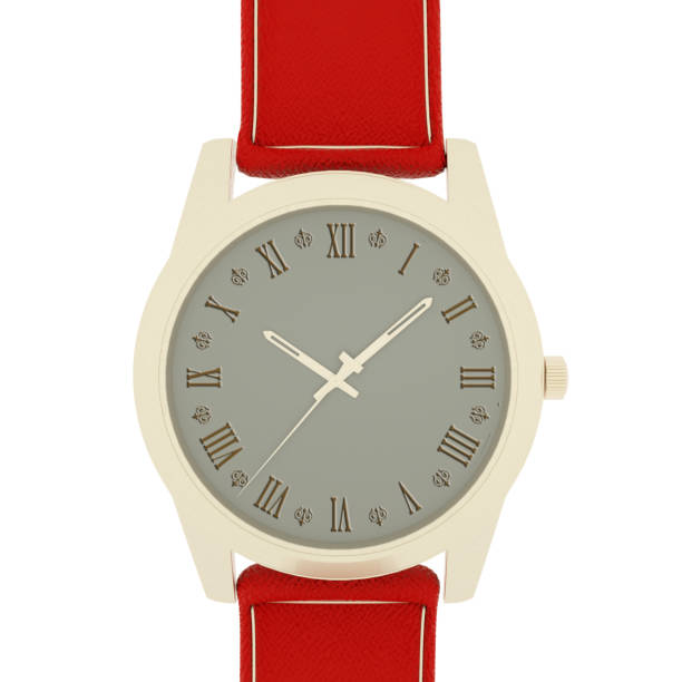 istock Wrist gold watch. time accessory isolated on white. 3d illustration 1144548803