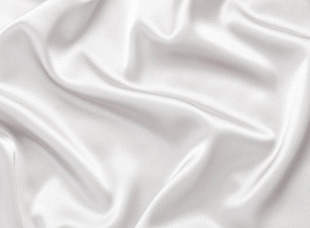 istock Close up of white satin or silk fabric 114455376