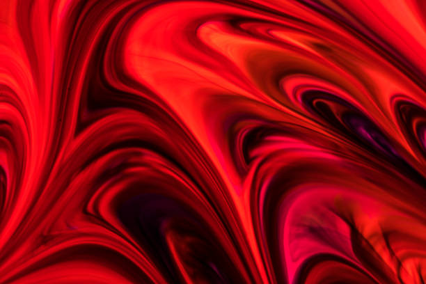 istock Background of red, orange, black ink waves 1144554257