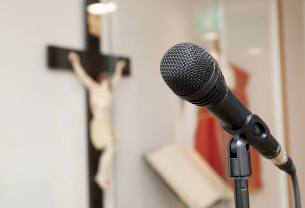 Church Microphone stock photo