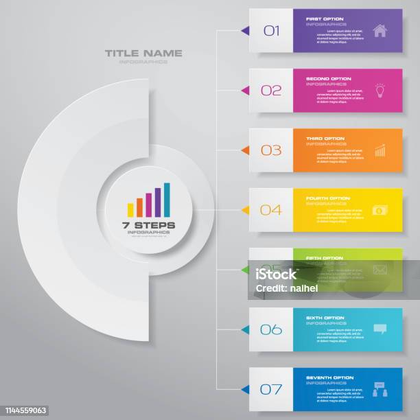 7 Steps Simpleeditable Process Chart Infographics Element Stock ...