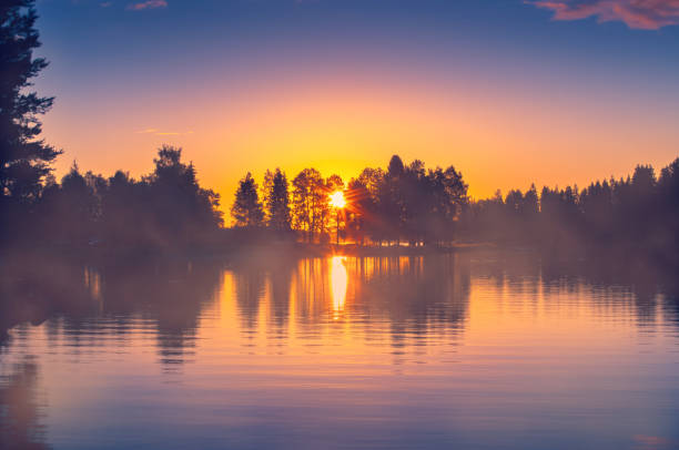 istock Summer night sunset from Sotkamo, Finland. 1144560737