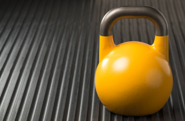 istock Yellow Gym kettlebell Weight 1144563098