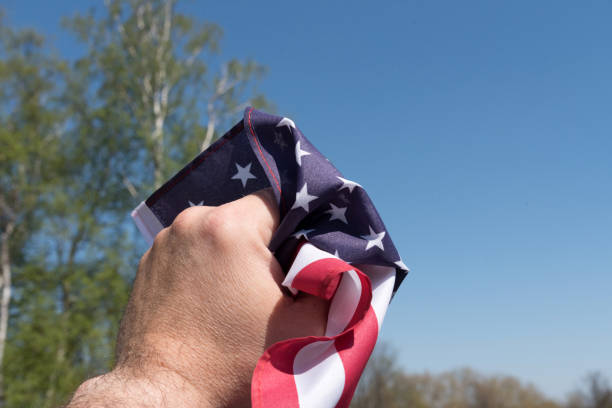 istock A man with the flag of USA 1144564268
