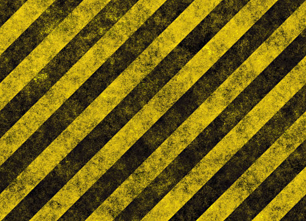 zagrożenie paski - safety yellow road striped zdjęcia i obrazy z banku zdjęć