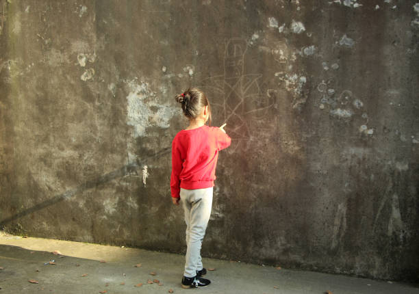 Young Girl Playing Flute Sitting by the Church Door