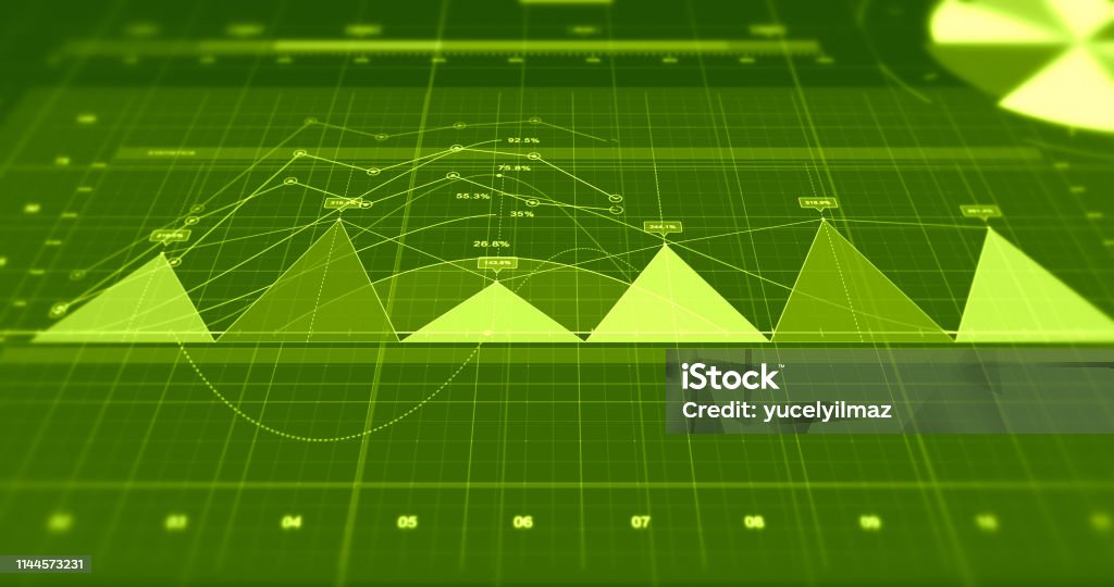 Stock Visualization 3d 3d Illustration Render Stock Market Business Data Visualization Graphs ...