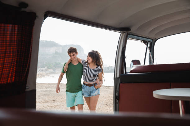 istock Hipster couple relaxing on her summer road trip 1144575329