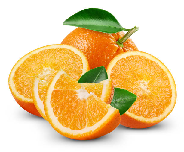 istock orange fruits with leaf 1144578762