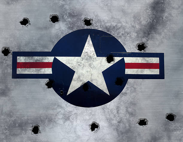 istock usaf roundel on grunge metal with bulletholes 114458068