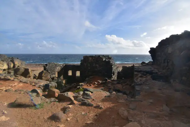 Ancient gold mill ruins in Aruba