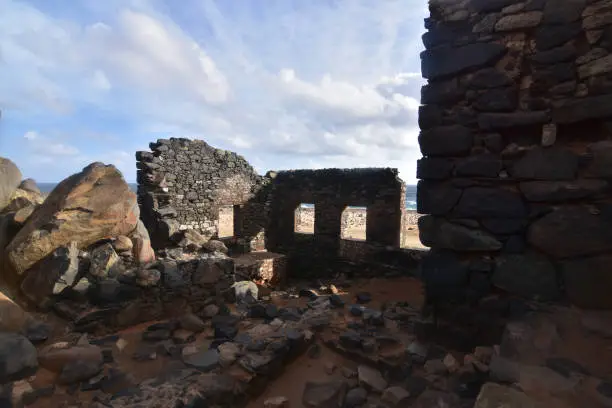 Large ancient gold mill ruins off the coast of Aruba