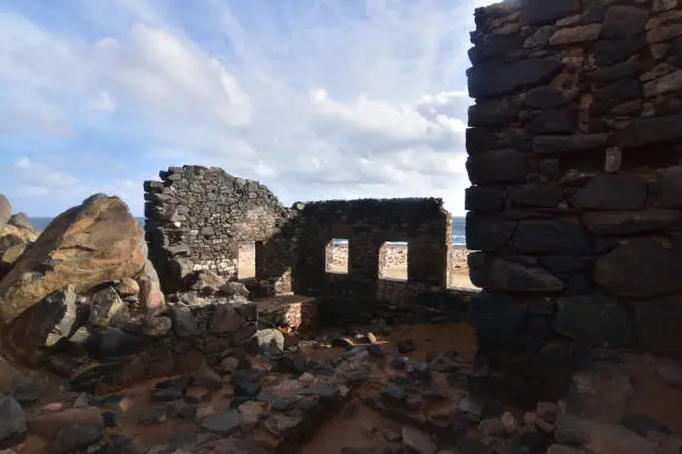 Gold mill ruins on the coast of Aruba