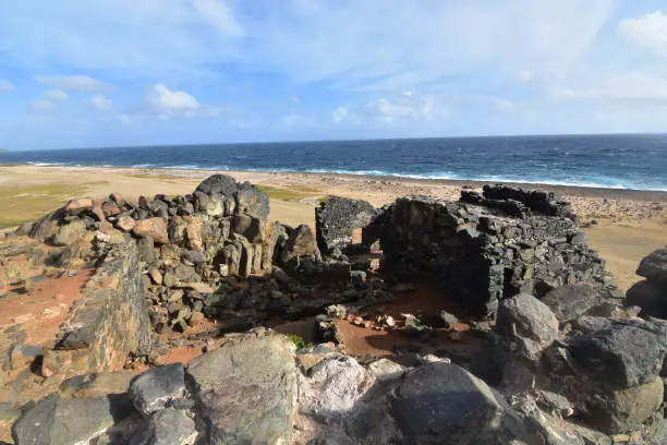 Off the coast of Aruba the Bushiribana gold mill ruins are located