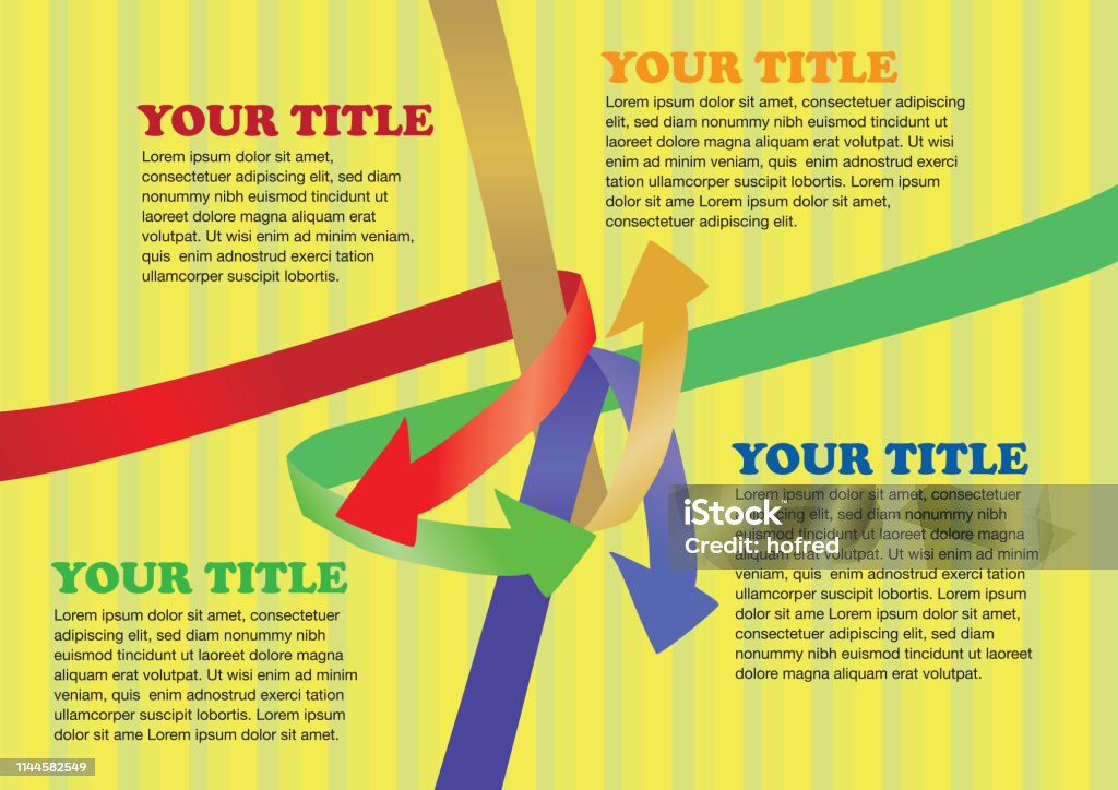 Layout Design Examples Used Arrows Arrow Design Page Layout On Yellow Background Stock Illustration ...