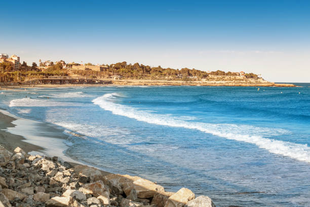 istock Panoramic view of the Tarragona beach, Costa Dorada seaside 1144582649