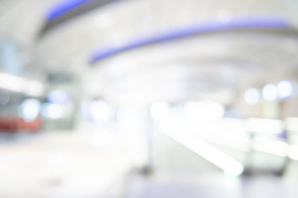 istock Abstract blur airport terminal. Blurred hall interior in transportation building. Defocused effect background or backdrop for travel industry concept. 1144583530