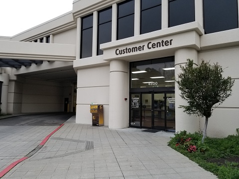 San Ramon, California, United States - March 05, 2019:  Facade of United Parcel Service (UPS) customer center at the company's San Ramon, California hub, the main hub serving the San Francisco Bay Area, March 5, 2019. (Photo by Smith Collection/Gado/Getty Images)